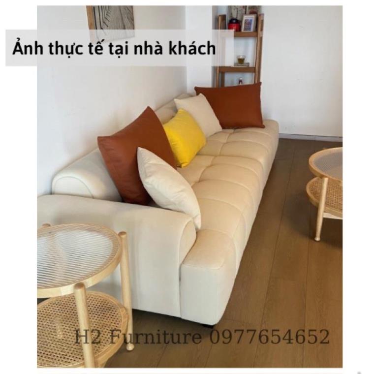 Ghế sofa Bread H2 Furniture thiết kế mới sang trọng, trẻ trung với nệm ngồi êm ái thoải mái bọc nỉ cao cấp.