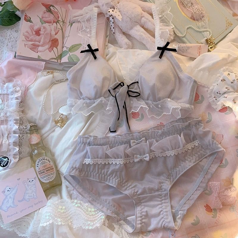Set Áo Ngực Hình Tam Giác Chống Chảy Xệ Thiết Kế Mỏng Thời Trang Theo Phong Cách Pháp