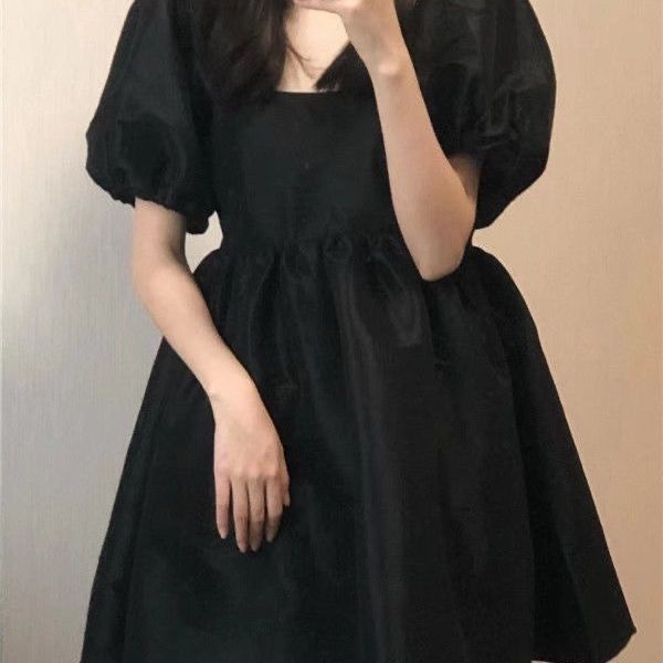 Đầm Tay Phồng Cột Dây Eo Dáng Rộng Thời Trang Mùa Hè Phong Cách Pháp Cổ Điển Cho Nữ