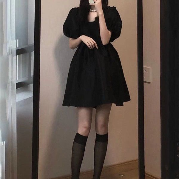 Đầm Tay Phồng Cột Dây Eo Dáng Rộng Thời Trang Mùa Hè Phong Cách Pháp Cổ Điển Cho Nữ