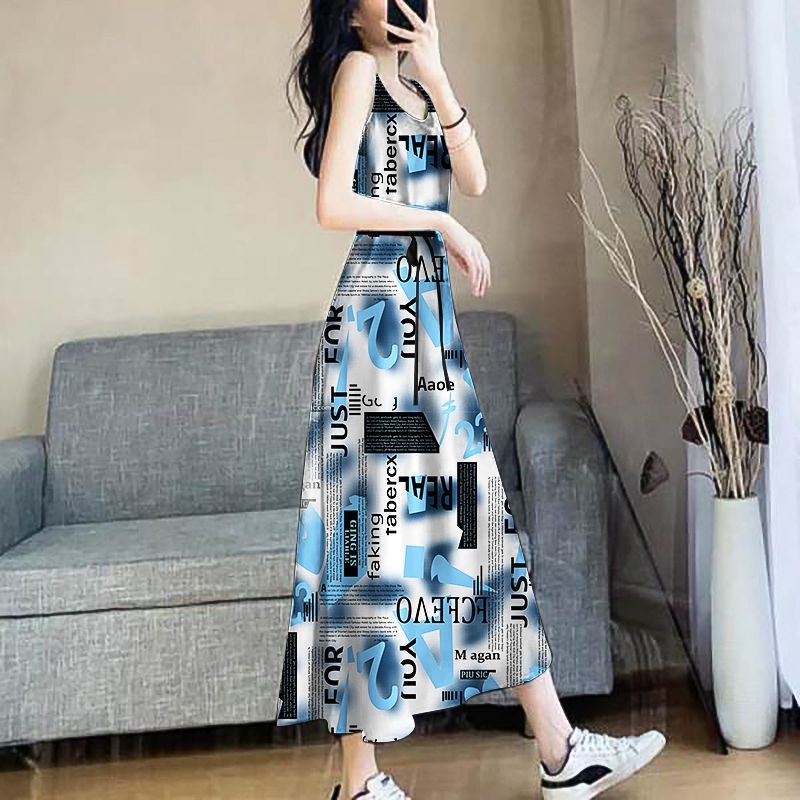 Đầm Hai Dây Dáng Dài Họa Tiết Chấm Bi / Hoa Phong Cách Pháp Thời Trang Mùa Hè Xinh Xắn Cho Nữ