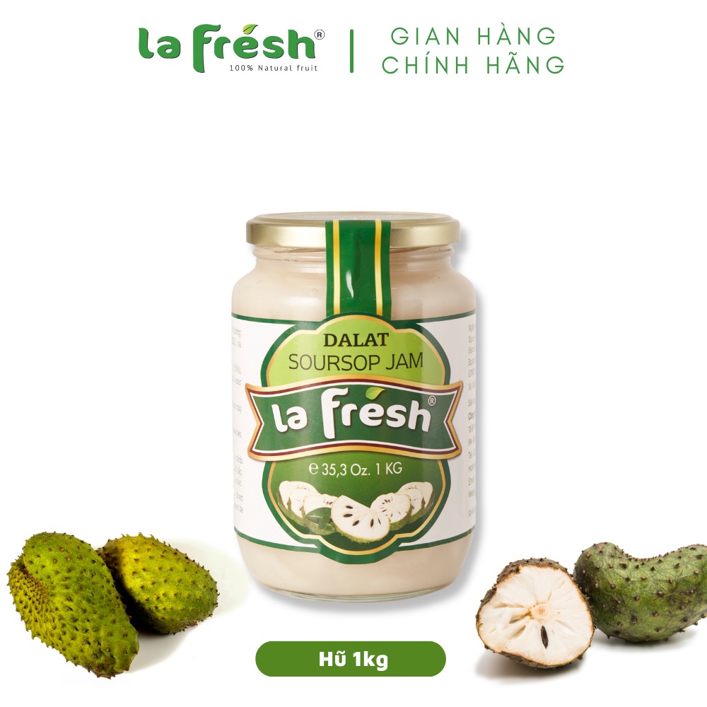 Mứt trái cây Lafresh, mứt Mãng cầu hủ thủy tinh 1Kg, nguyên liệu làm bánh