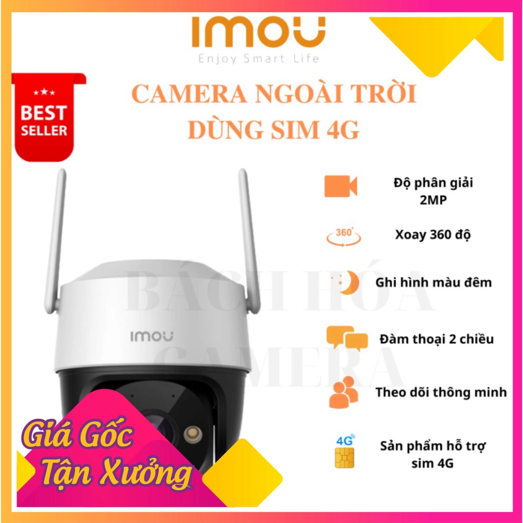 Camera WIFI ngoài cộng đồng dùng sim 4G, Imou Cruiser 4G S21FTP 1080P baohanhchinhhang