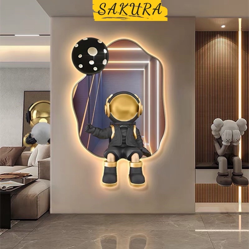 Tranh tráng gương chú gấu kaws toy treo tường/ Bearbrick (50x70)
