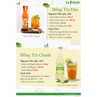 Nước Cốt Đào Lafresh Đà Lạt Chai 650ml - Hương vị tự nhiên, pha chế nhanh tại nhà