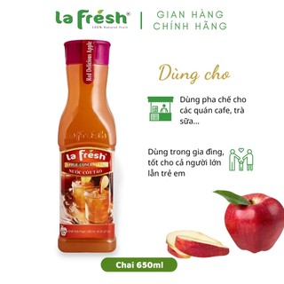 Nước Cốt Táo Lafresh Đà Lạt Chai 650ml - Hương vị trái cây tự nhiên , Pha chế nhanh tại nhà