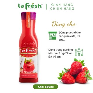 Nước Cốt Dâu Tây LaFresh 650ml – Vị Dâu Tự Nhiên, Pha Chế Nhanh Và Dễ Dàng