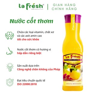 Nước Cốt Thơm Lafresh Đà Lạt Chai 650ml - Hương vị tự nhiên, pha chế nhanh tại nhà