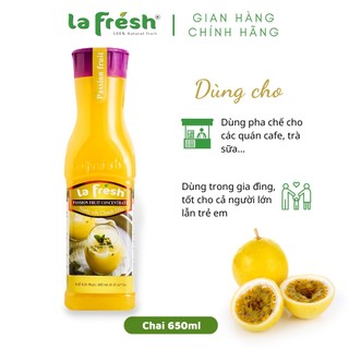 Nước cốt Chanh Dây cô đặc LAFRESH chai 650ml - Hương vị tự nhiên, pha chế nhanh tại nha