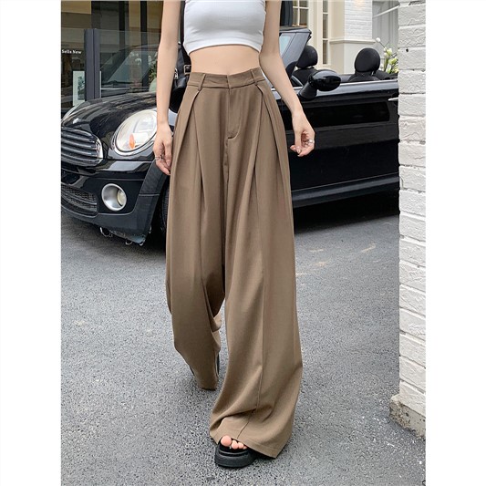 Jiashucheng Quần Ống Rộng Lưng Cao Phong Cách Mới Thời Trang Mùa Hè Cho Nữ