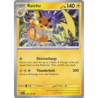 Thẻ bài pokemon raichu - 064/193 - uncommon