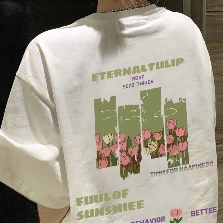 Áo Thun 100% Cotton Tay Ngắn Dáng Rộng Thời Trang Mùa Hè Hàng Mới Dành Cho Bạn Nữ