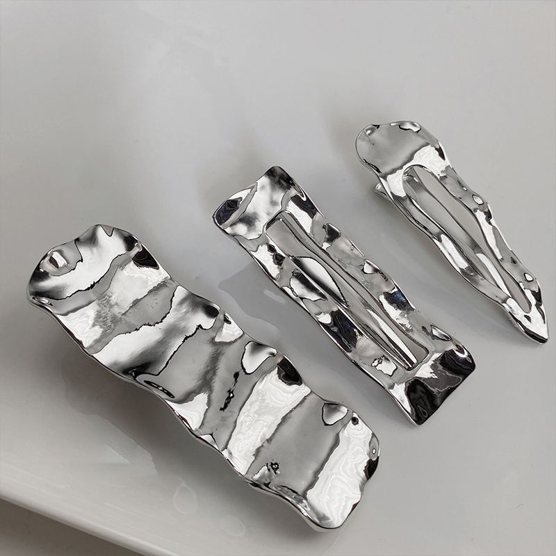 Kẹp Tóc Một Bên Bằng Kim Loại Gợn Sóng Tạo Kiểu Tóc Gãy Cho Nữ