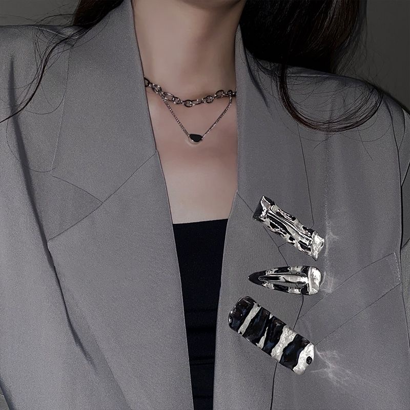 Kẹp Tóc Một Bên Bằng Kim Loại Gợn Sóng Tạo Kiểu Tóc Gãy Cho Nữ