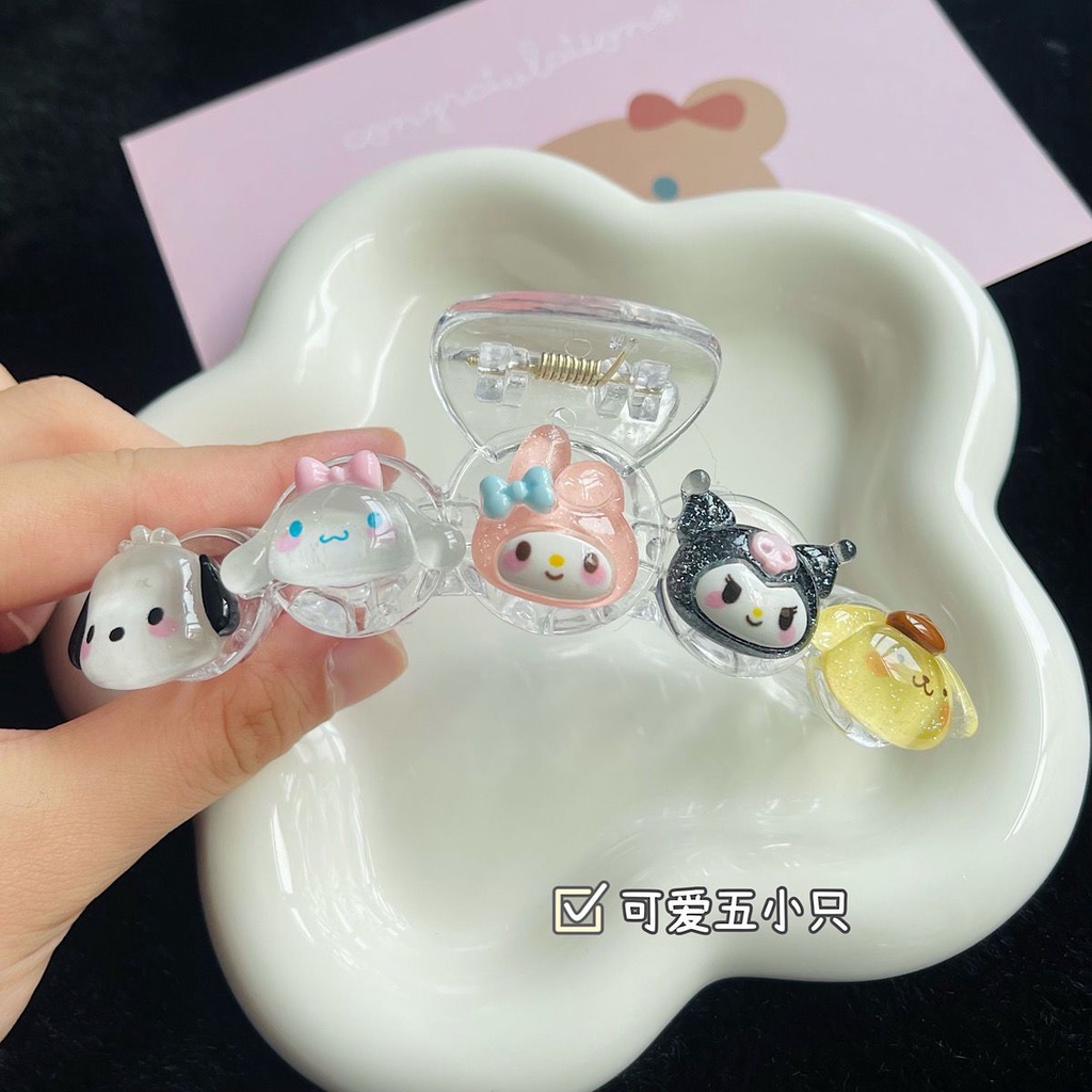 SANRIO Kẹp Tóc Đuôi Ngựa Hoạt Hình Nhật Bản Dễ Thương Cho Bé Gái