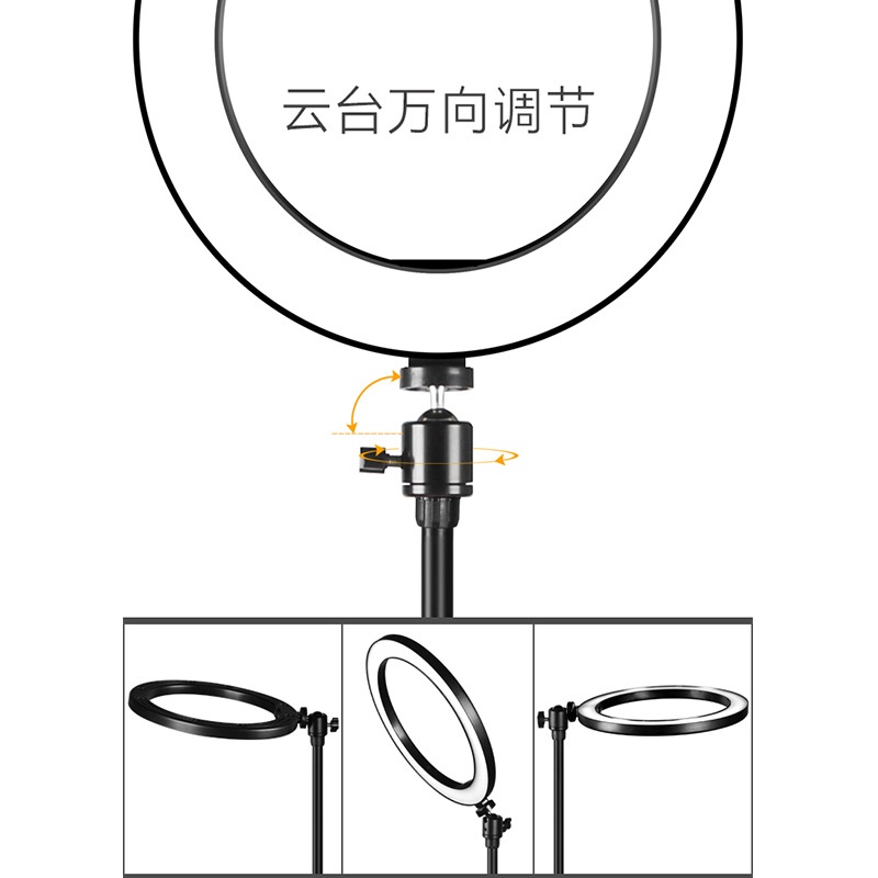 Đèn Livestream Size 26cm, 30cm , 33cm Kèm Kẹp Điện Thoại - Chân Đèn 2m1 Hoco