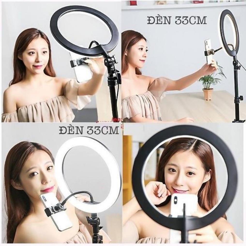 Đèn Livestream Size 26cm, 30cm , 33cm Kèm Kẹp Điện Thoại - Chân Đèn 2m1 Hoco