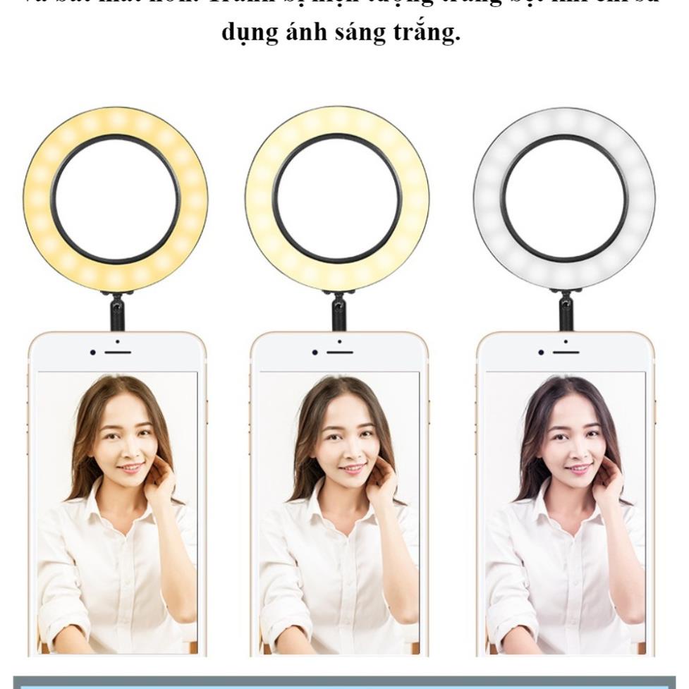 Đèn Livestream Size 26cm, 30cm , 33cm Kèm Kẹp Điện Thoại - Chân Đèn 2m1 Hoco