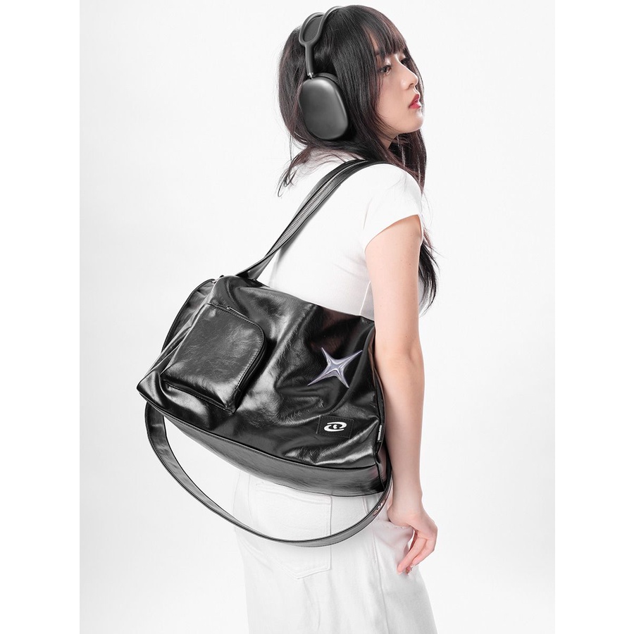 Túi Tote Đeo Vai Sức Chứa Lớn Bằng Đá Và Gỗ Chính Hãng Niche Cho Nữ Sinh Đại Học Một Vai