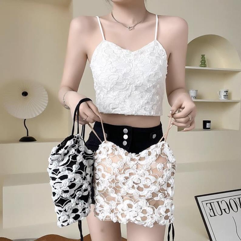 Áo Bra Nữ 2 Dây Hoa Nổi Có Đệm Ngực Trend Mới Softie 1003