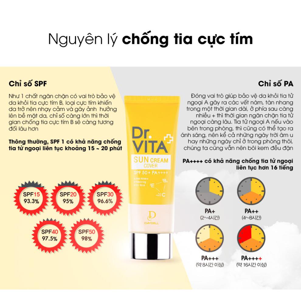 Kem Chống Nắng Vật Lý DR.VITA SUN CREAM COVER - 60g - Xuất xứ Hàn Quốc