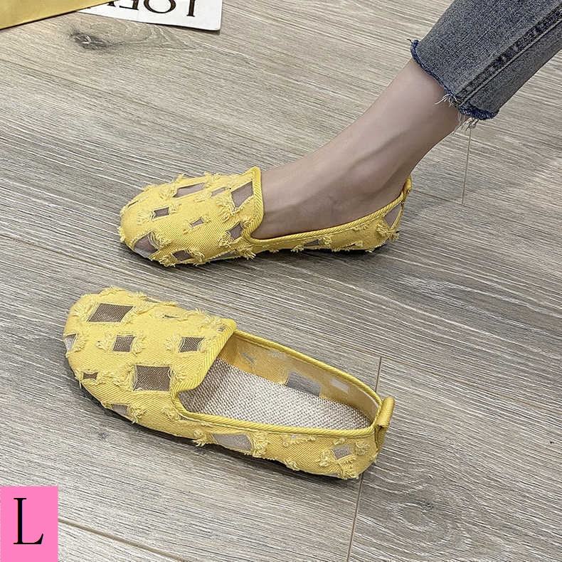 Giày Búp Bê Vải Đục Lỗ Thoáng Khí Có Size Lớn 35-43 41 42 Thời Trang Dành Cho Nữ