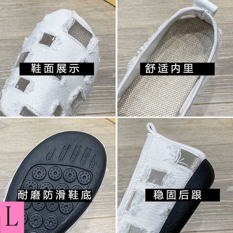 Giày Búp Bê Vải Đục Lỗ Thoáng Khí Có Size Lớn 35-43 41 42 Thời Trang Dành Cho Nữ