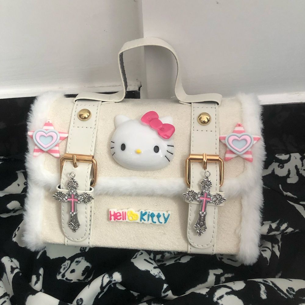 Túi Đeo Chéo Thủ Công Hình Hello Kitty Cho Nữ