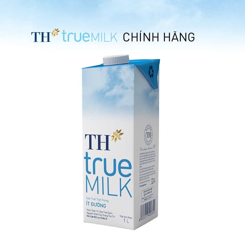 Combo 4 Hộp sữa tươi tiệt trùng ít đường TH True Milk 1L (1L x 4)