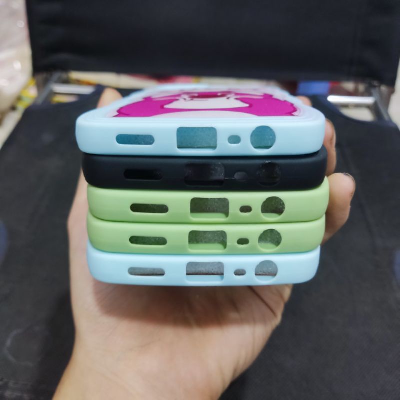 Ốp lưng Oppo A15 dẻo viền lượng sóng lưng in hình gấu dâu có bảo vệ camera