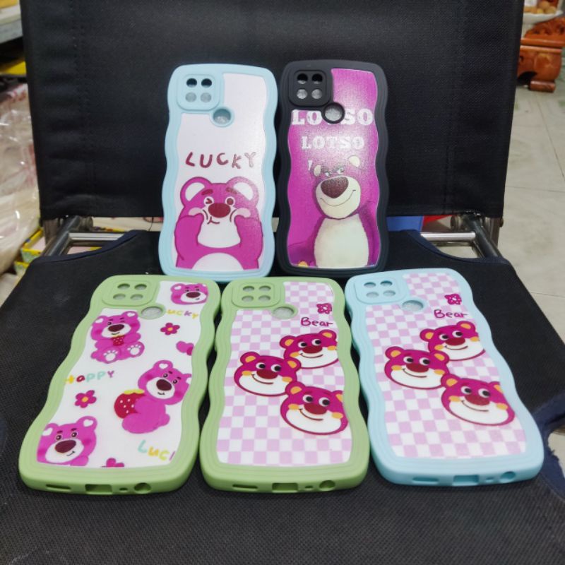 Ốp lưng Oppo A15 dẻo viền lượng sóng lưng in hình gấu dâu có bảo vệ camera