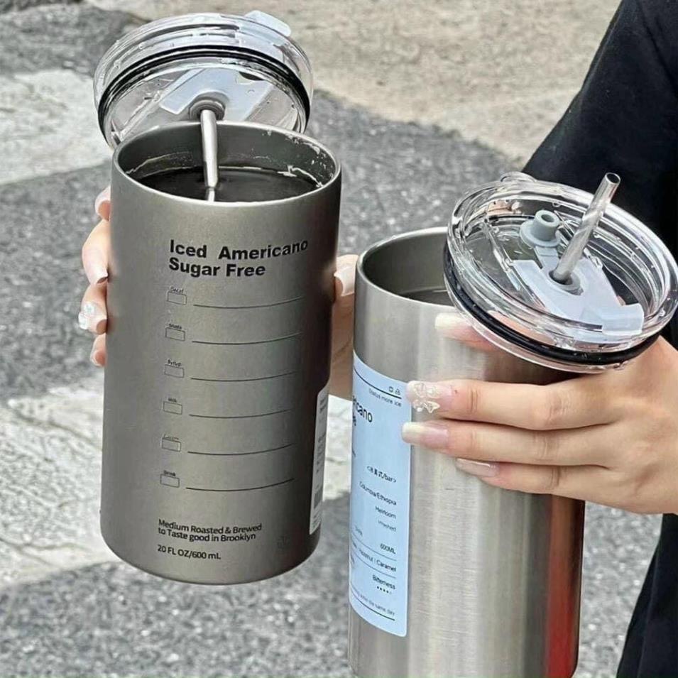 Ly Giữ Nhiệt 600ml Hàng XỊN Có Kèm Ống Hút iNox    WEO