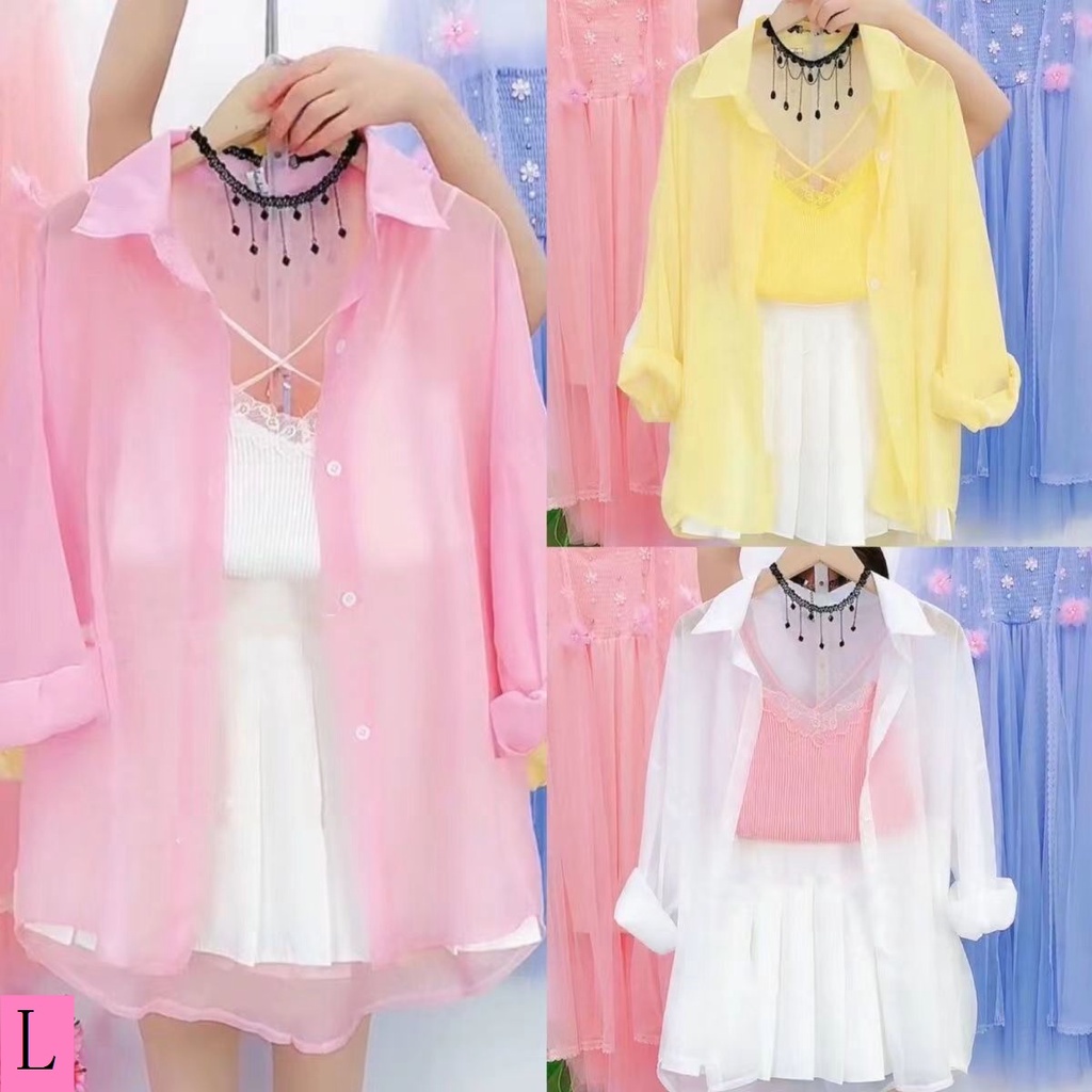 Áo Khoác Cardigan Chiffon Mỏng Tay Dài Dáng Rộng Màu Đen Chống Nắng Thời Trang Mùa Hè Cho Nữ