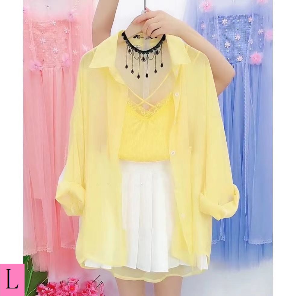 Áo Khoác Cardigan Chiffon Mỏng Tay Dài Dáng Rộng Màu Đen Chống Nắng Thời Trang Mùa Hè Cho Nữ