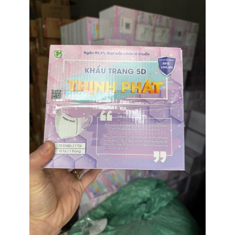 Thùng 100 chiếc khẩu trang 5D thịnh phát chính hãng