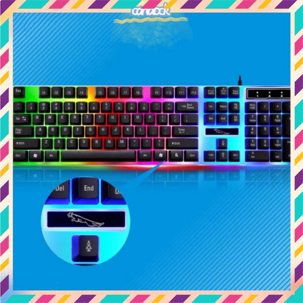 Bàn phím giả cơ gaming G21 kèm chuột có dây với đèn Led 7 màu chuyên dùng cho máy tính PC và Laptop chuột không dây | BigBuy360 - bigbuy360.vn