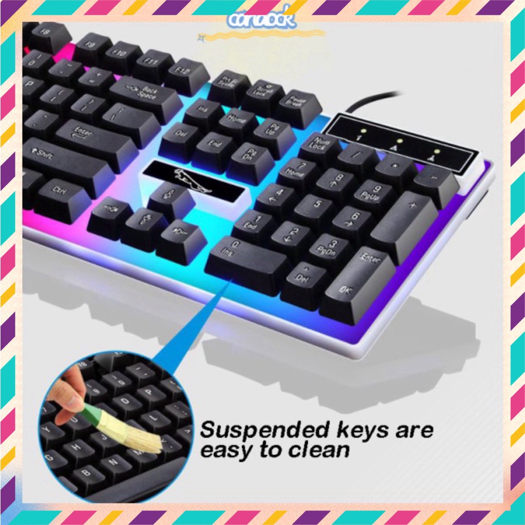 Bàn phím giả cơ gaming G21 kèm chuột có dây với đèn Led 7 màu chuyên dùng cho máy tính PC và Laptop chuột không dây | BigBuy360 - bigbuy360.vn