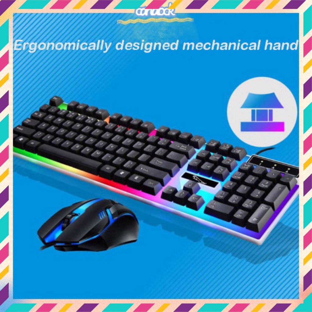 Bàn phím giả cơ gaming G21 kèm chuột có dây với đèn Led 7 màu chuyên dùng cho máy tính PC và Laptop chuột không dây | BigBuy360 - bigbuy360.vn