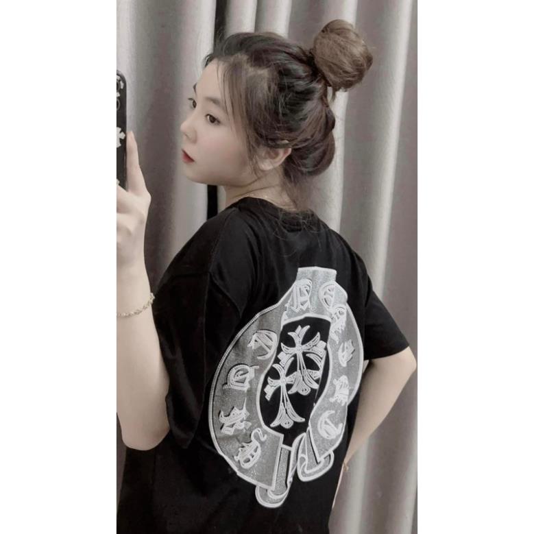 Áo Phông Unisex Thánh Giá Phản Quang Đính Đá Lưng Cực Chất😍Áo Thun Chứ Thập Nhũ Kim Tuyến Mã Mới