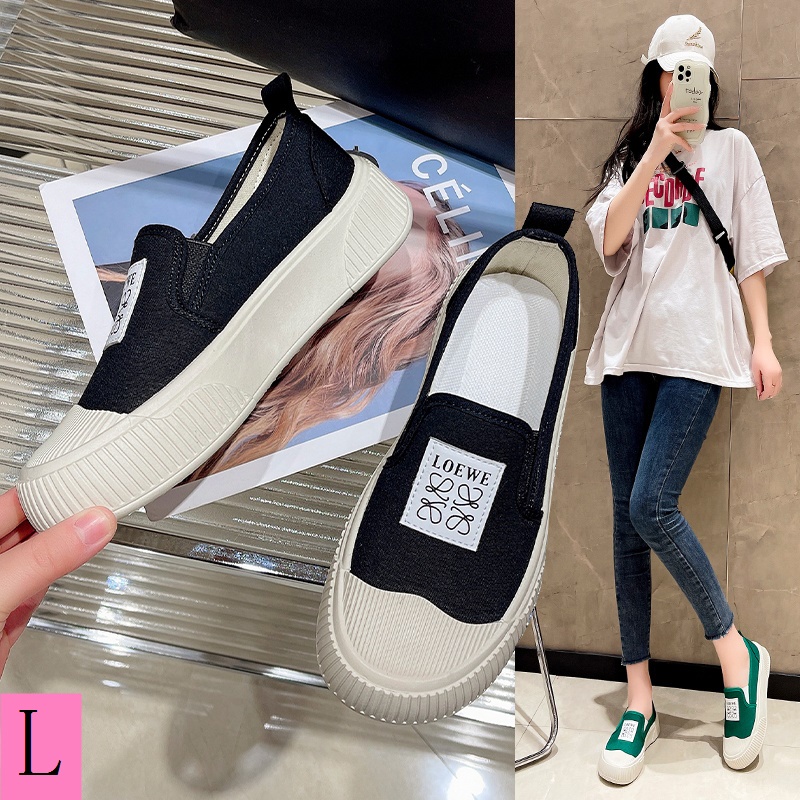 Giày Lười Vải Canvas Thoải Mái Thời Trang Xuân Hè Phong Cách Hàn Quốc Mới Cho Nữ