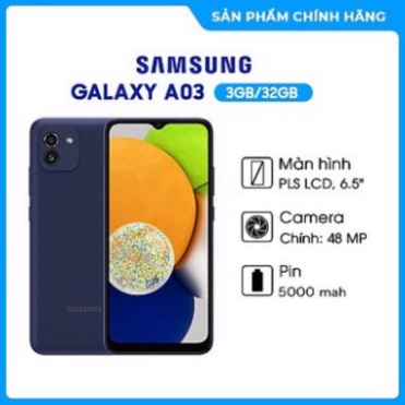 Điện thoại samsung A03 Pin 5000mAh fullbox - Bảo hành 12 tháng