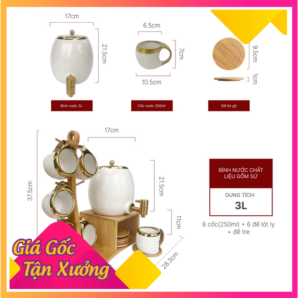 [Chính hãng] Bộ Chum Trà Tặng Bộ Kệ Gỗ Tre baohanhchinhhang | BigBuy360 - bigbuy360.vn
