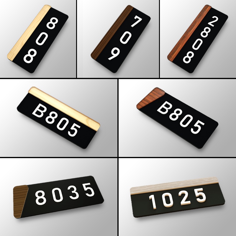 Biển Số Nhà Bằng Gỗ Acrylic Tùy Chỉnh Cho Phòng Khách Sạn / Ký Túc Xá / Phòng Ngủ