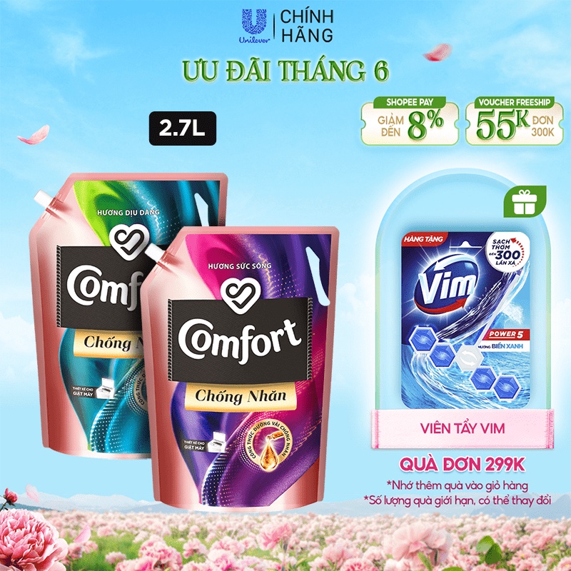 SALE TỐT NHẤT Nước Xả Vải Comfort Chống Nhăn túi 2.7L BABISTORE