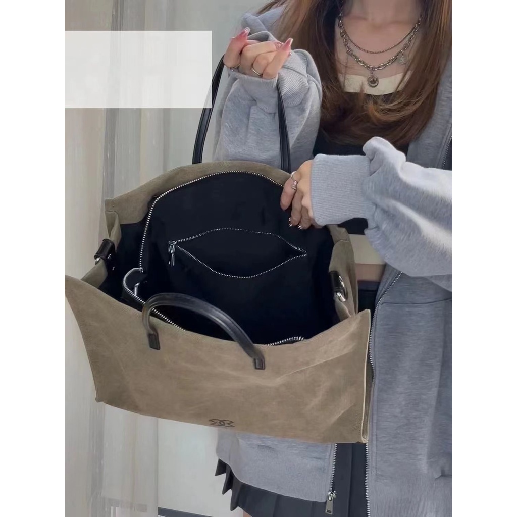 Hàng Có Sẵn! Hàng Có Sẵn!Túi Xách Đeo Vai Vải Bạt Ngăn Chứa Rộng Thời Trang Nữ 2022 Mới