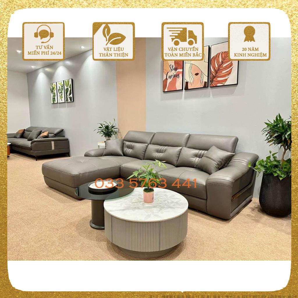 Bộ ghế sofa da phòng khách cao cấp kiểu dáng hiện đại, đa dạng màu sắc, inbox shop chọn màu