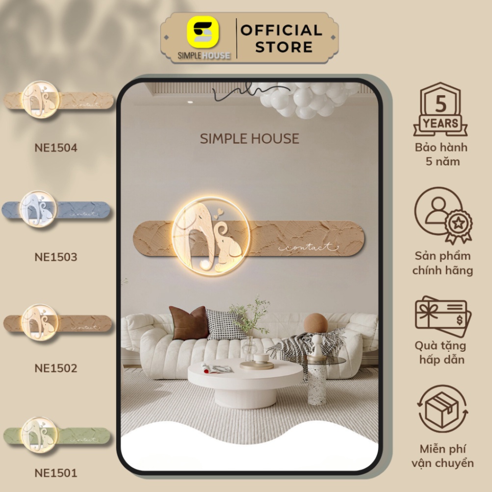 Bộ Tranh Mẹ Và Voi - Led , Treo Tường, Trang Trí Nhà Cửa, Phòng Khách, Phòng Ngủ, Phòng Làm Việc, Cửa Hàng - Simple House