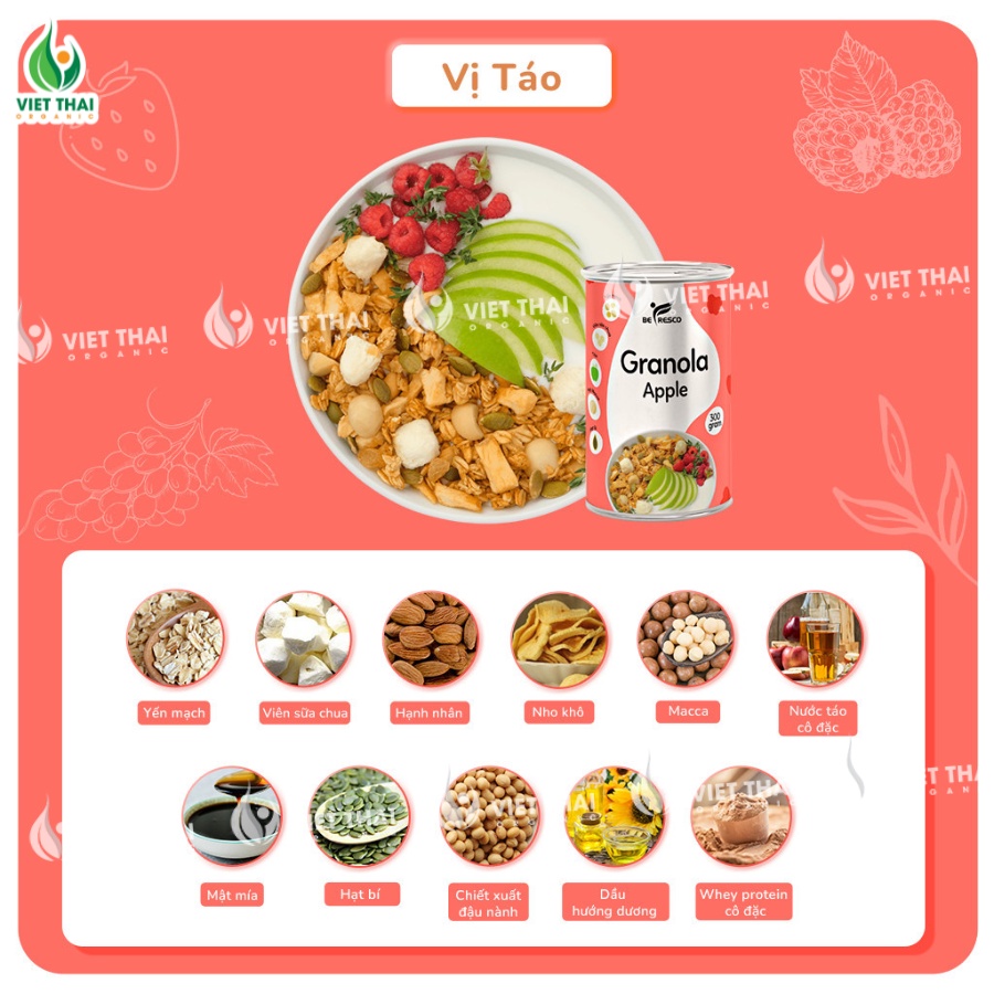 Ngũ Cốc Granola Giảm Cân Ăn Kiêng Mix Sữa Chua Sấy Khô Siêu Ngon Befresco