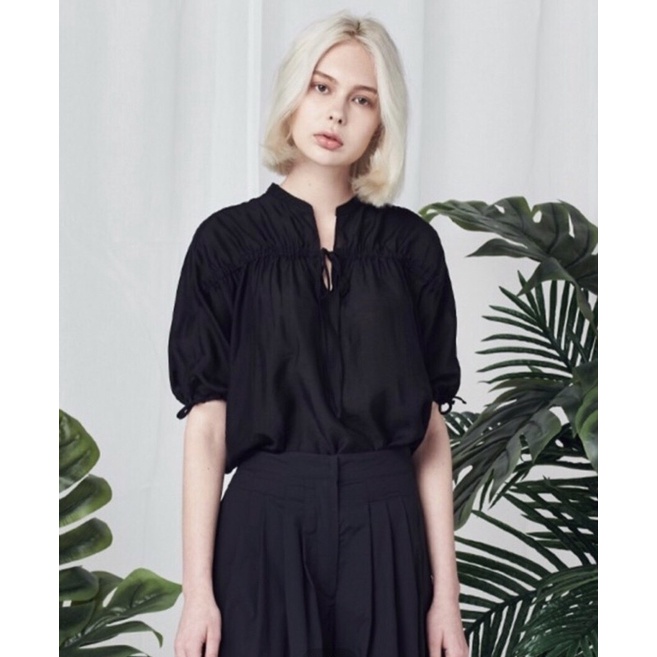 BEUCLOSET - Áo rút nhún thắt nơ chất tơ mềm