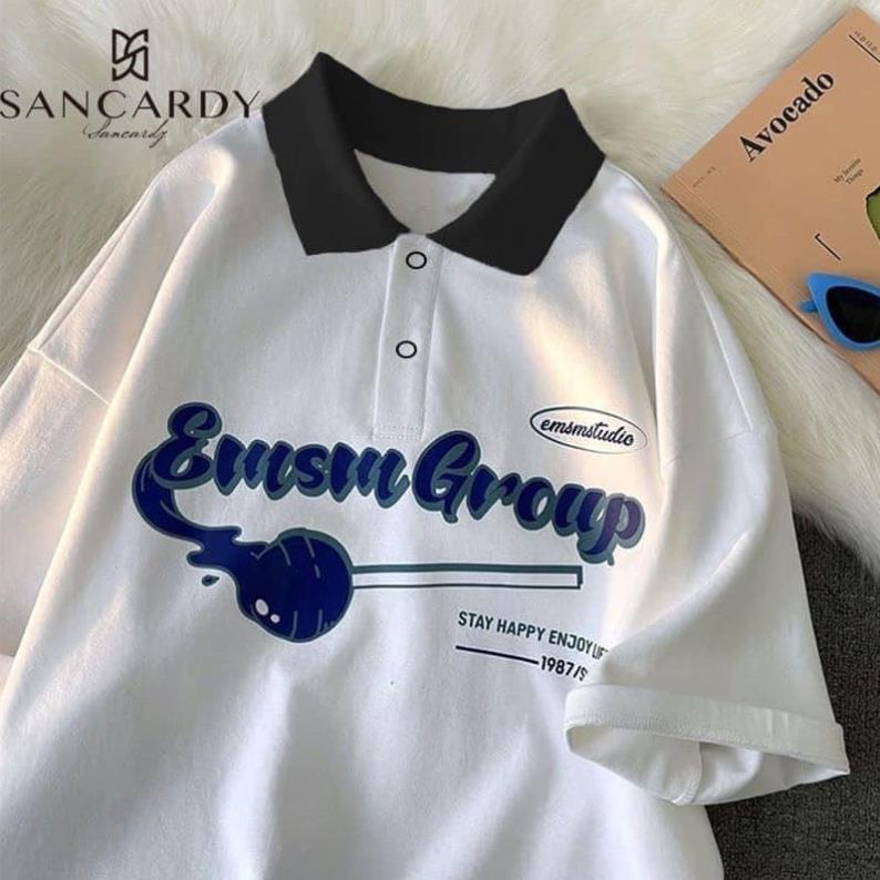 Áo Polo Nam Nữ Group Form Rộng Chất Cotton Mềm Mát, Áo Thun Kiểu Dáng Unisex Phong Cách Hàn Quốc Trẻ Trung